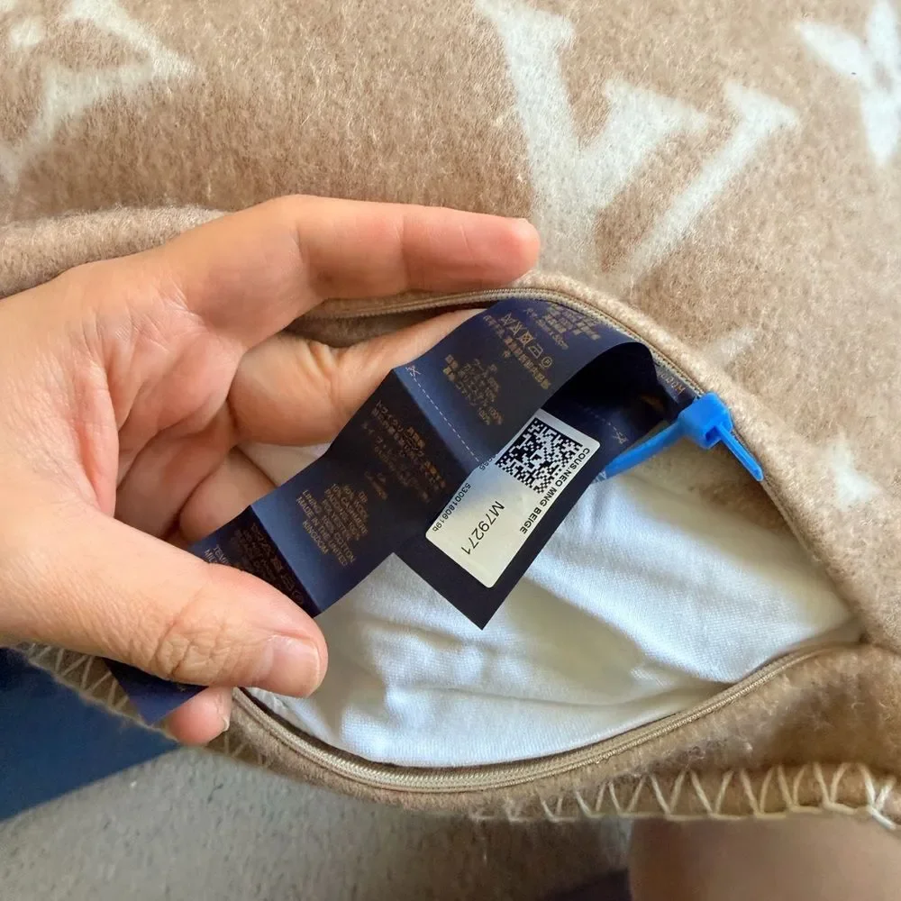 Louis Vuitton Cushion Neo Monogram Cushion Wool & Cashmere Beige
